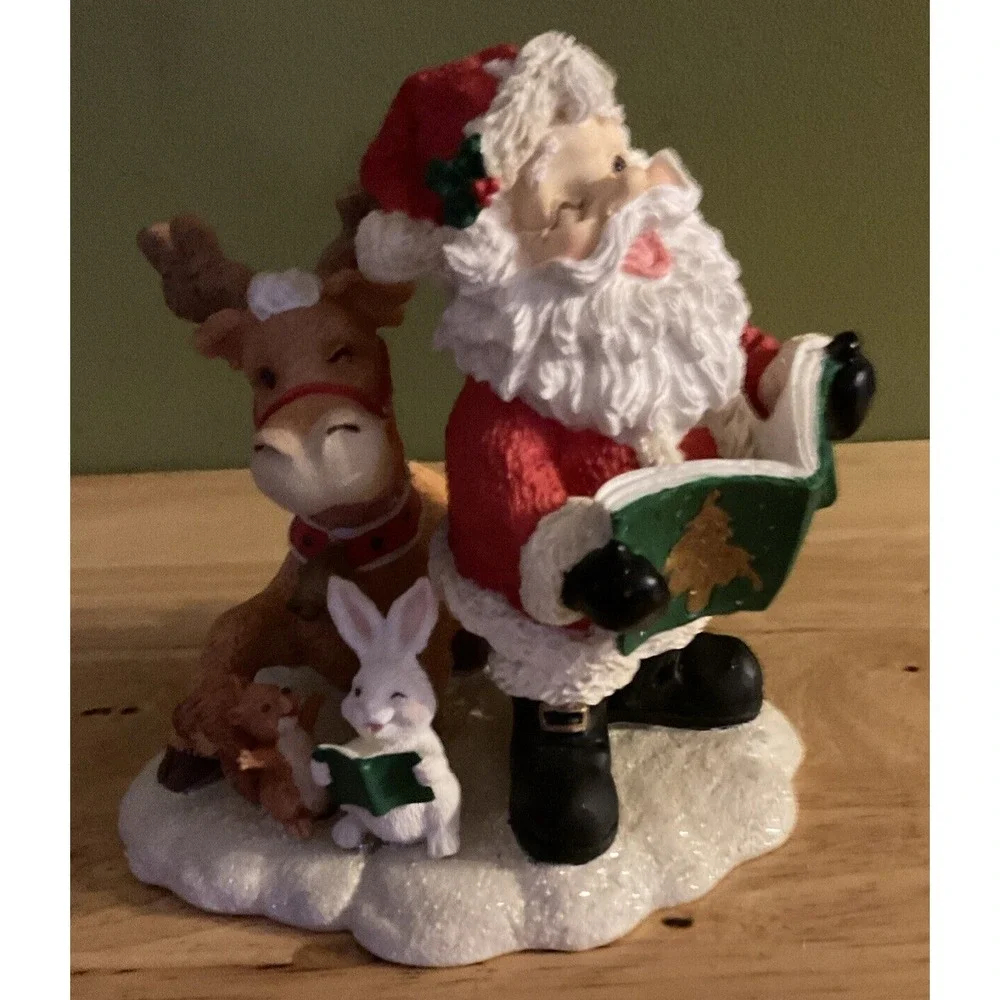 Vintage Winkle's Wonderland Collection Winkle Family Collectible Santa And Moose